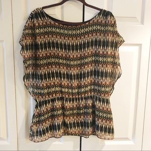 Willi Smith Flutter Sleeve Blouse Size L